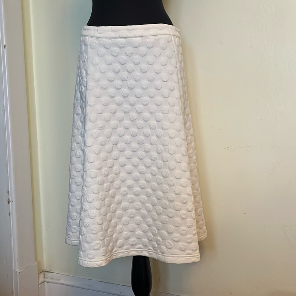 Anthropologie HD In Paris midi cream A line skirt, medium